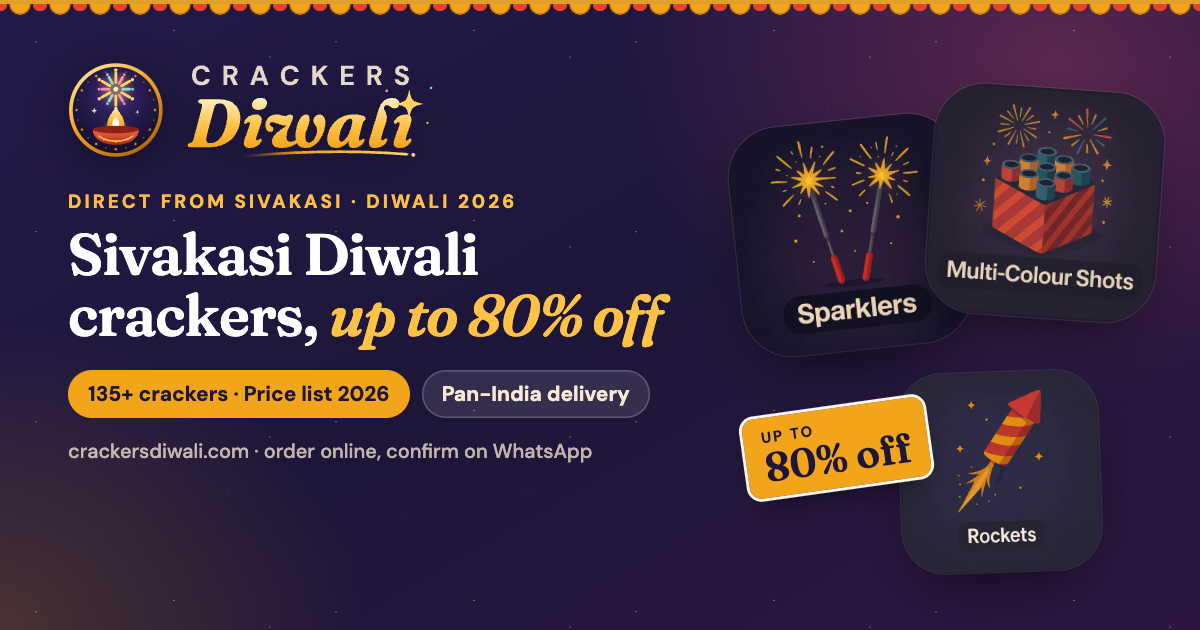 Sivakasi Crackers Price List 2026 – Up to 80% Off